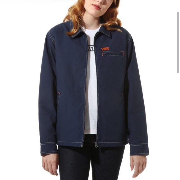 💖MEGA SALE💖VANS Pro Stitched Station Women’s Size Jacket Blue VN0A4CWPLKZ - Picture 2 of 9